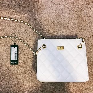 Dainty White and Gold Sling Bag (NEW)